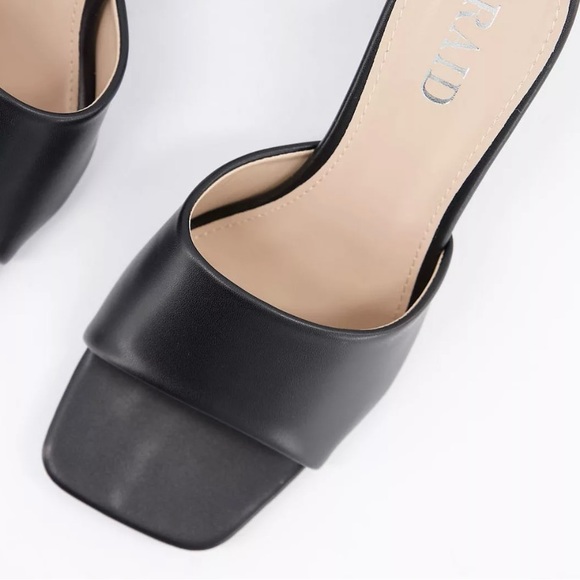 RAID Pia Wide-Fit black slide sandals with block heels - Picture 2 of 6